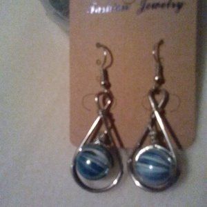 Women's Handmade Blue Spirals in a Hoop